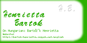 henrietta bartok business card